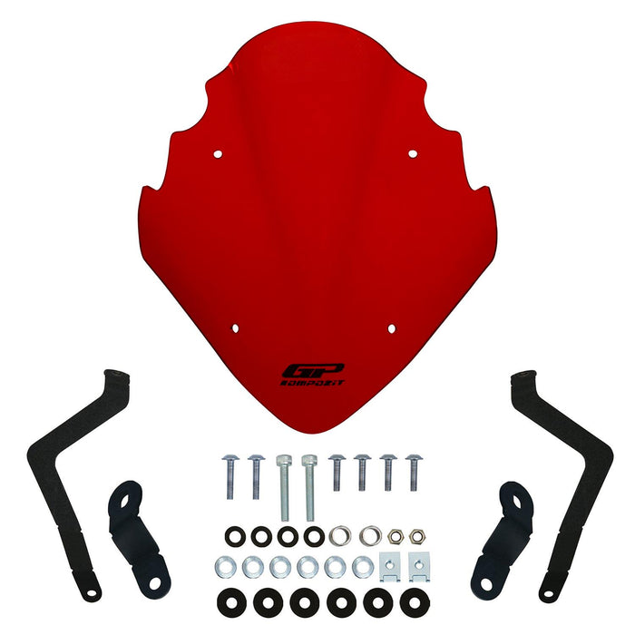 GP Kompozit Windshield Windscreen Red Compatible For Bajaj Pulsar NS400Z 2025-2026
