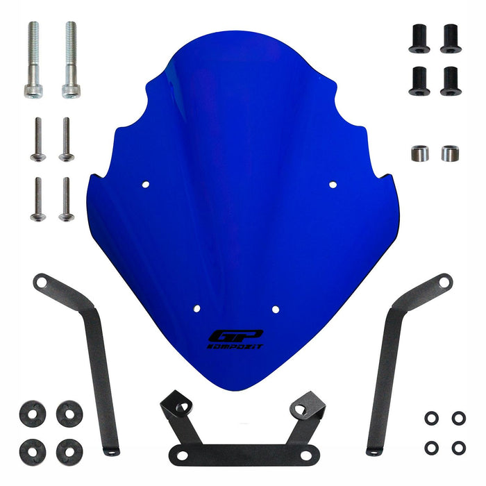 GP Kompozit Windshield Windscreen Blue Compatible For Bajaj Pulsar NS200 2011-2024