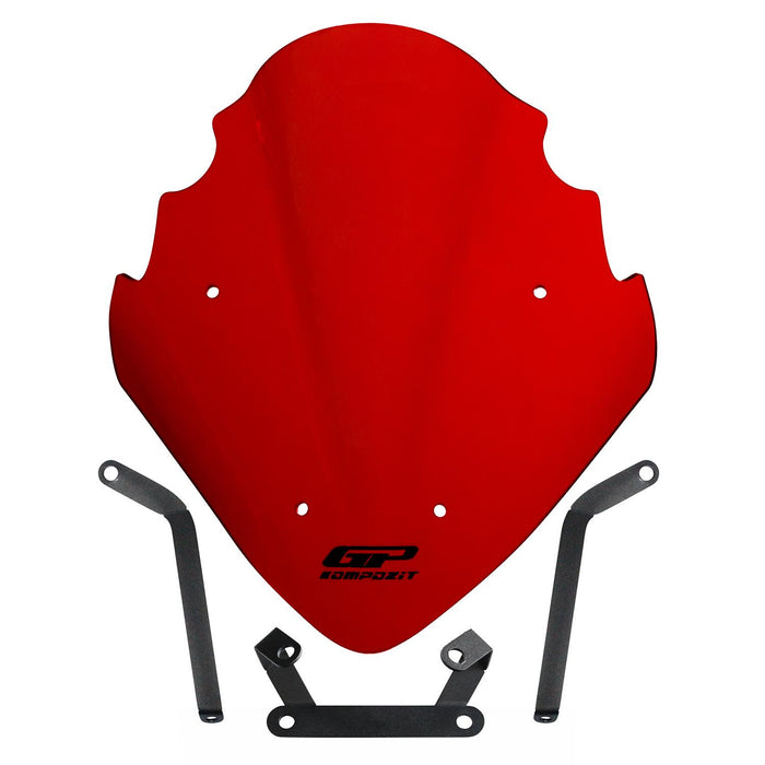 GP Kompozit Windshield Windscreen Red Compatible For Bajaj Pulsar NS200 2011-2024