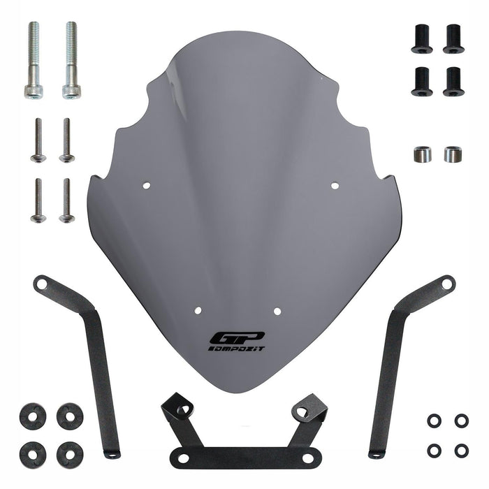 GP Kompozit Windshield Windscreen Gray Compatible For Bajaj Pulsar NS200 2011-2024