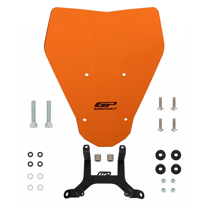GP Kompozit Windshield Windscreen Orange Compatible For KTM 125 Duke / 200 Duke / 250 Duke / 390 Duke 2024-2026