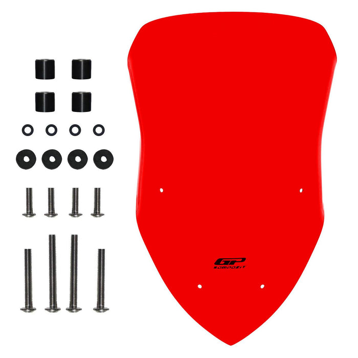 GP Kompozit Windshield Windscreen Red Compatible For Yamaha XMAX 250 / XMAX 300 / XMAX 400 2018-2023