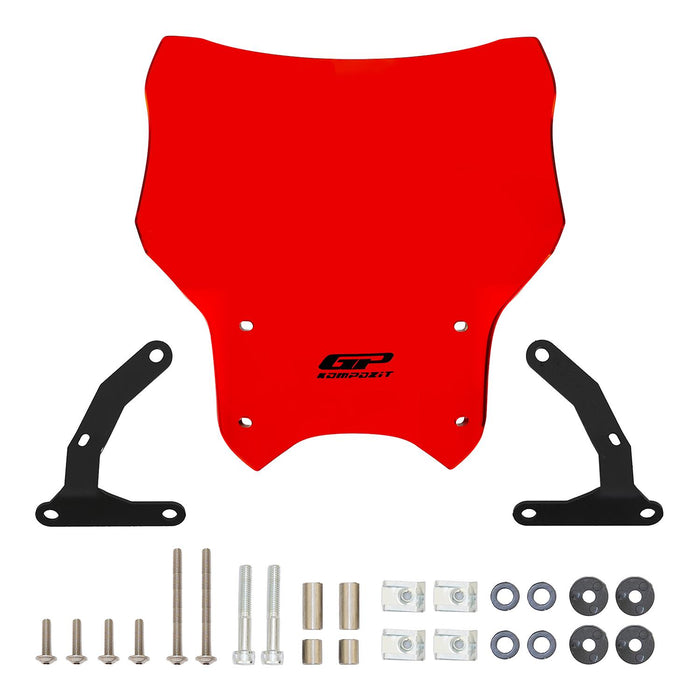 GP Kompozit Windshield Windscreen Red Compatible For Honda CB125R 2012-2024