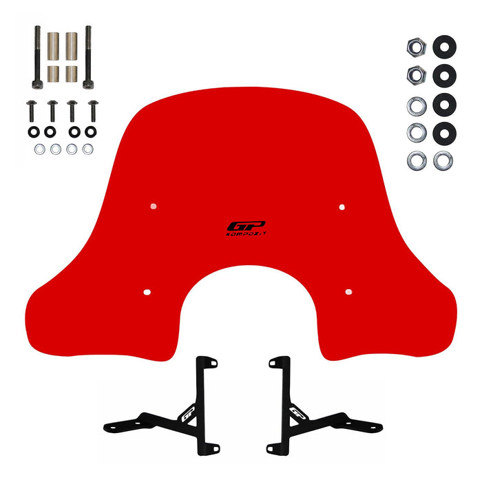 GP Kompozit Windshield Windscreen Red Compatible For Arora Cappucino 50 / Cappucino 125 2019-2026
