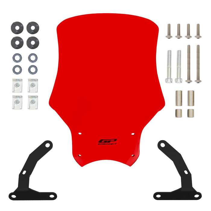 GP Kompozit Windshield Windscreen Red Compatible For Honda CB125R / CB250R / CB300R 2018-2024