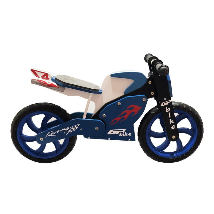 GP Bike Racing Wooden Balance Bike For Kids Blue