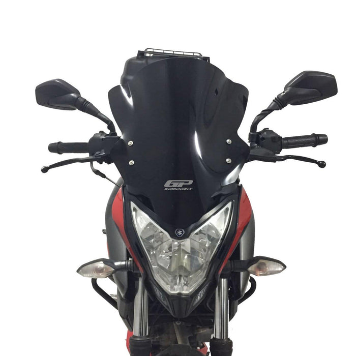 GP Kompozit Touring Windshield Windscreen Black Compatible For Bajaj Pulsar NS200  2011-2023