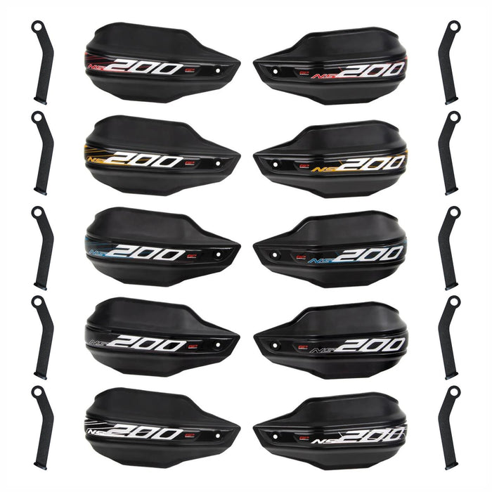 GP Kompozit Guardamanos de plástico negro compatible con Bajaj Pulsar NS200 2014-2023 