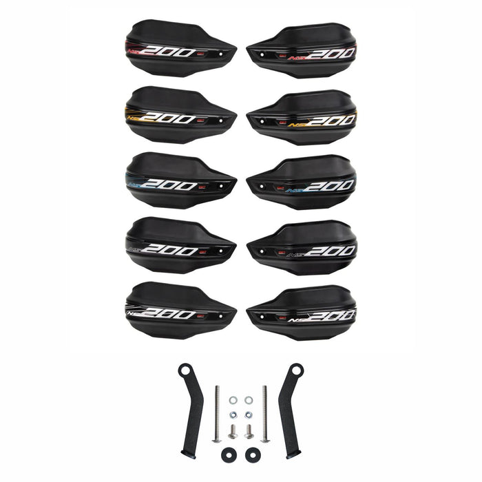 GP Kompozit Cubremanos de plástico negro compatible con Bajaj Pulsar NS200 2014-2026