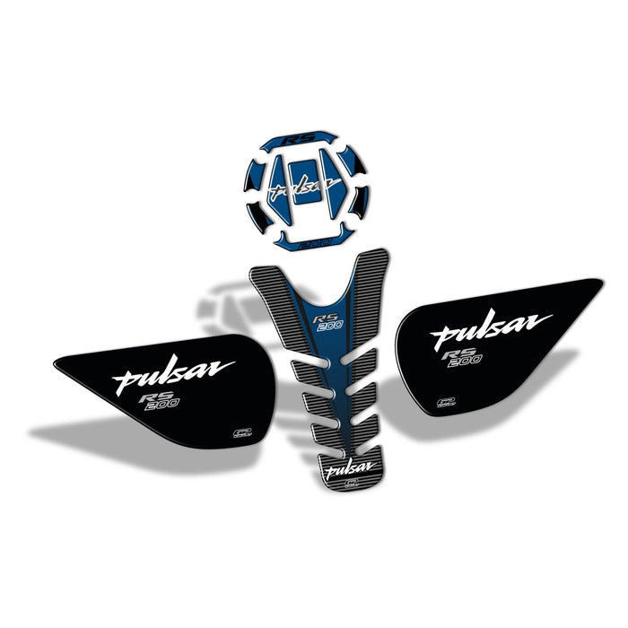 GP Kompozit Tank Pad Set Blue Compatible For Bajaj Pulsar RS200  2015-2020