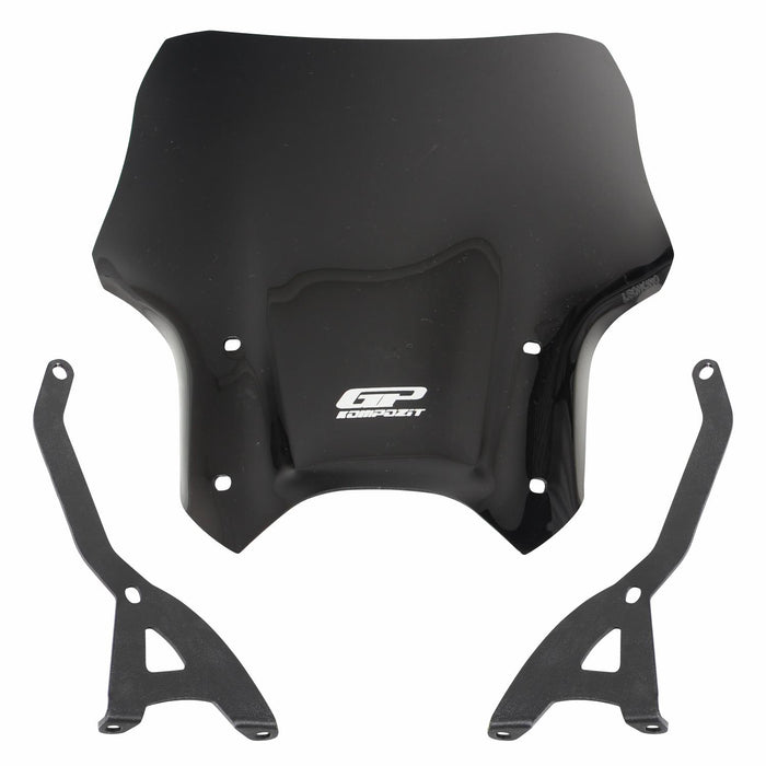 GP Kompozit Windshield Windscreen Black Compatible For For Benelli Leoncino 250 / Leoncino 500  2019-2020