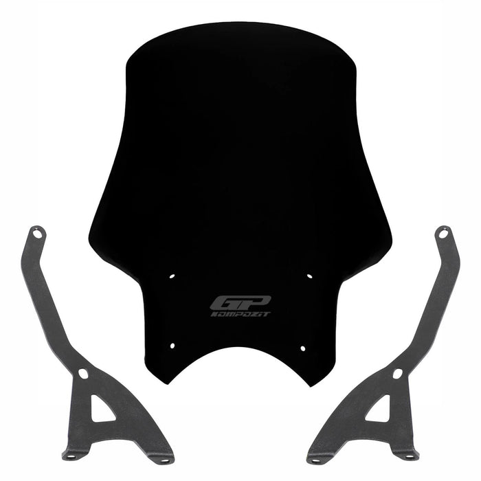 GP Kompozit Pare-brise noir compatible pour Benelli Leoncino 250 / Leoncino 500 2019-2020 
