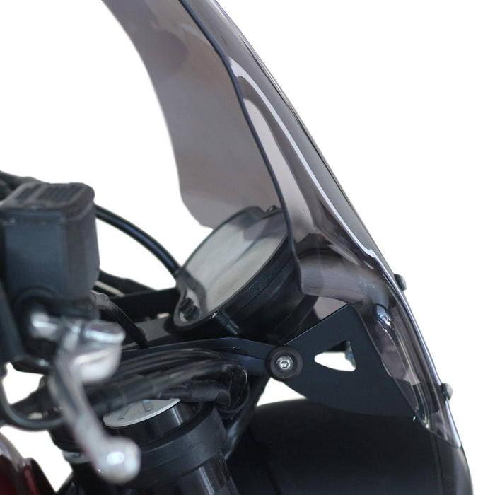GP Kompozit Pare-brise noir compatible pour Benelli Leoncino 250 / Leoncino 500 2019-2020 