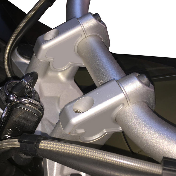 GP Kompozit Elevador de Manillar Curvo Gris Compatible para BMW R 1200 GS / R 1250 GS ADV 2013-2023 