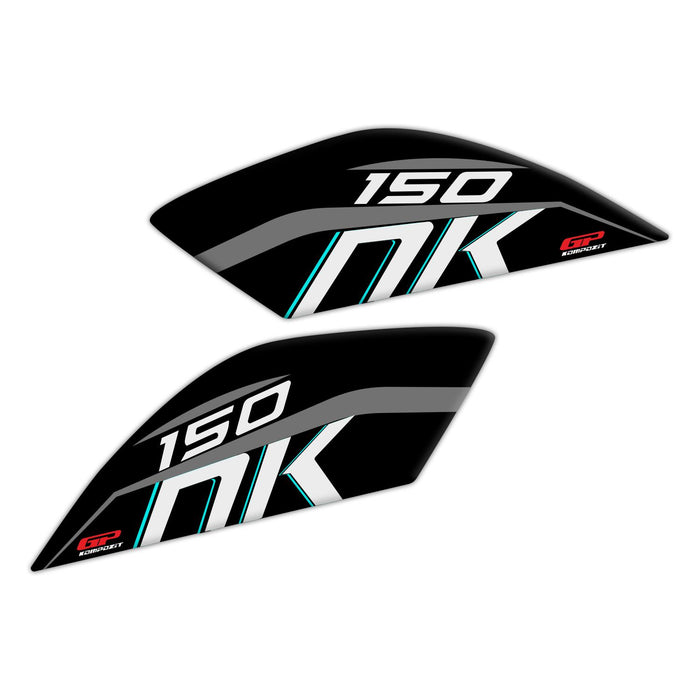 GP Kompozit Tank Pad Set Black-Turquoise Compatible For CFMOTO 150NK 2016-2022