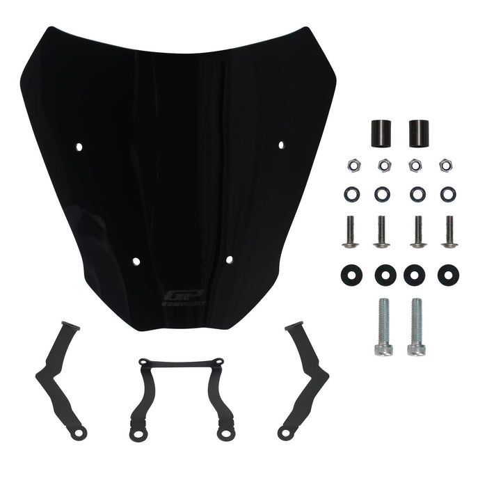 GP Kompozit Short Windshield Windscreen Black Compatible For CFMOTO 250CL-X / 300CL-X  2024-2026