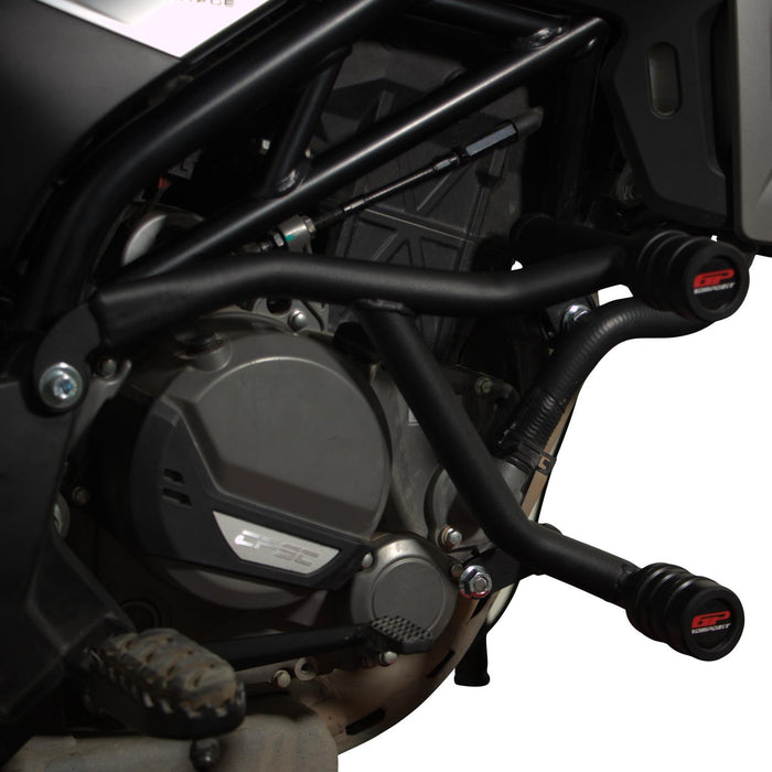 GP Kompozit Protector de barra de choque para motor, color negro, compatible con CFMOTO 250CL-X / 300CL-X 2022-2023 