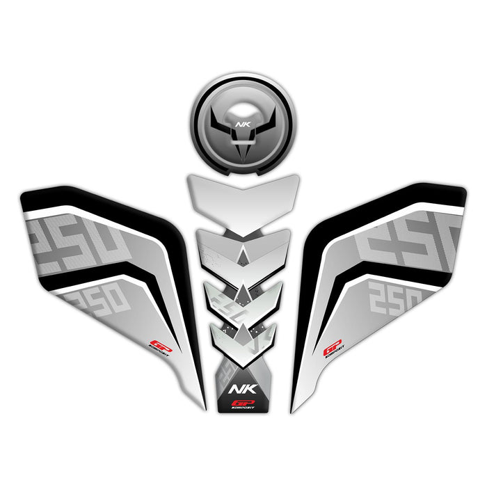 Ensemble de protections de réservoir GP Kompozit gris compatible pour CFMOTO 250NK / 300NK 2018-2023 