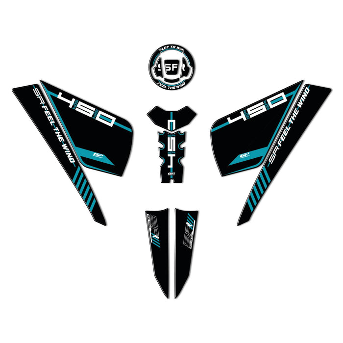 GP Kompozit Tank Pad Set Blue Compatible For CFMOTO 450SR  2023-2024