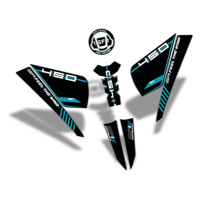 GP Kompozit Tank Pad Set Blue Compatible For CFMOTO 450SR  2023-2024