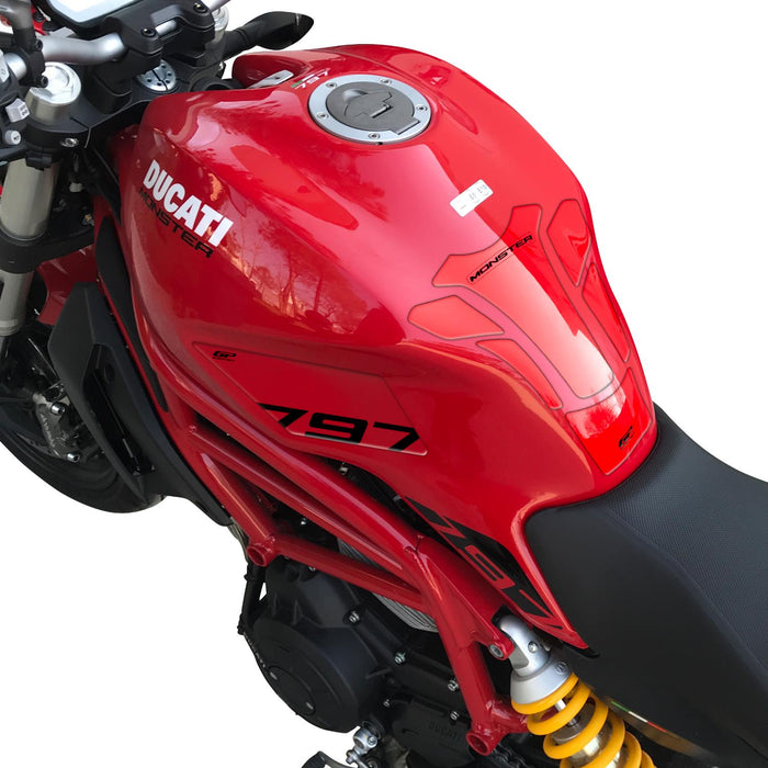 GP Kompozit Tank Pad Red Compatible For Ducati Monster 797 2020