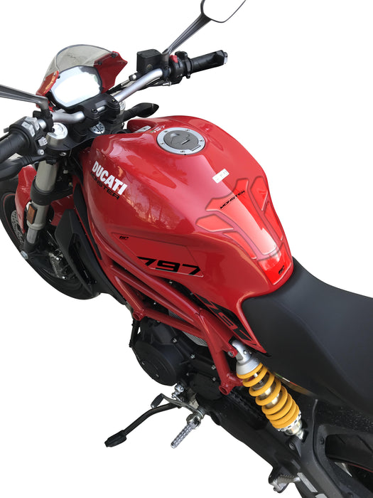 Protège Réservoir GP Kompozit Rouge Compatible Pour Ducati Monster 797 2020 