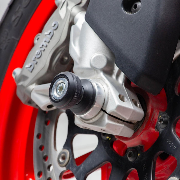GP Kompozit Juego de deslizadores de marco de protección de eje negro compatible con Ducati Multistrada V2 2022-2023 
