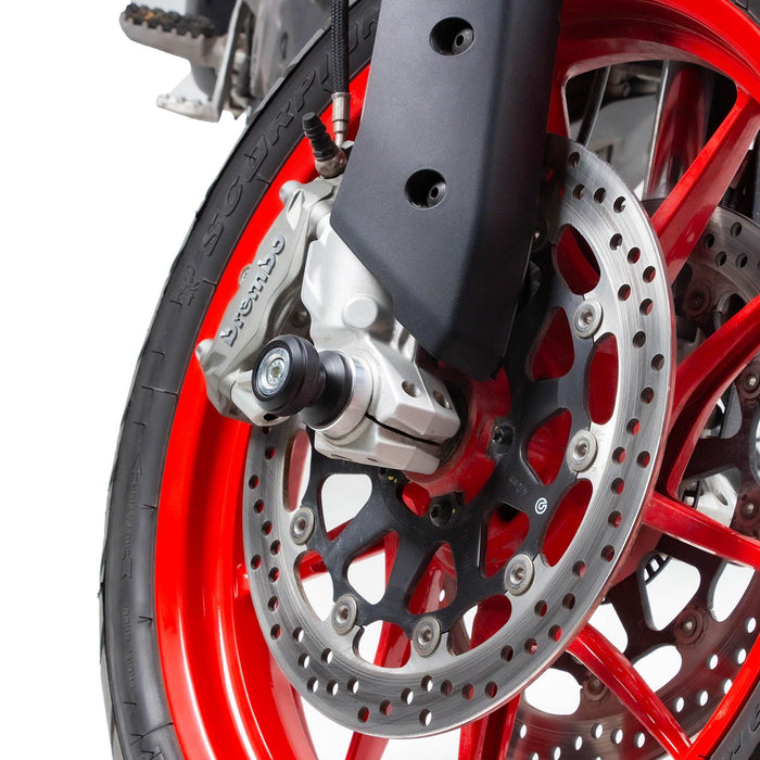 GP Kompozit Juego de deslizadores de marco de protección de eje negro compatible con Ducati Multistrada V2 2022-2023 