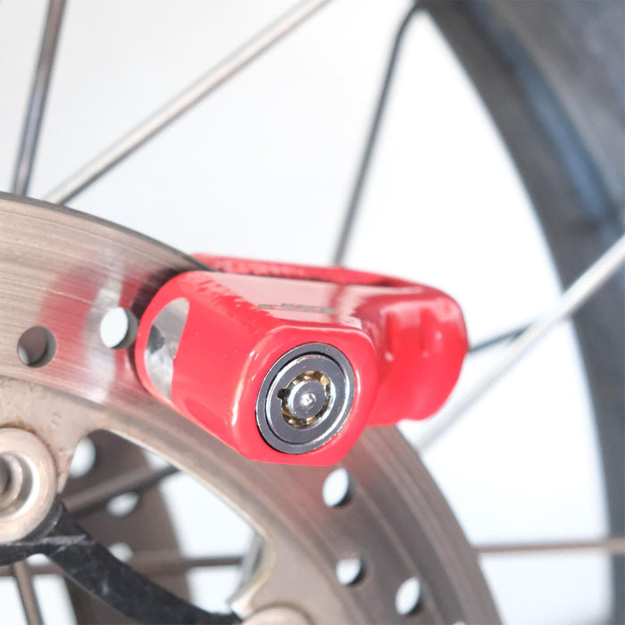 GP Kompozit For Universal Red Weather-Resistant, Anti-Theft Motorcycle Disc Lock