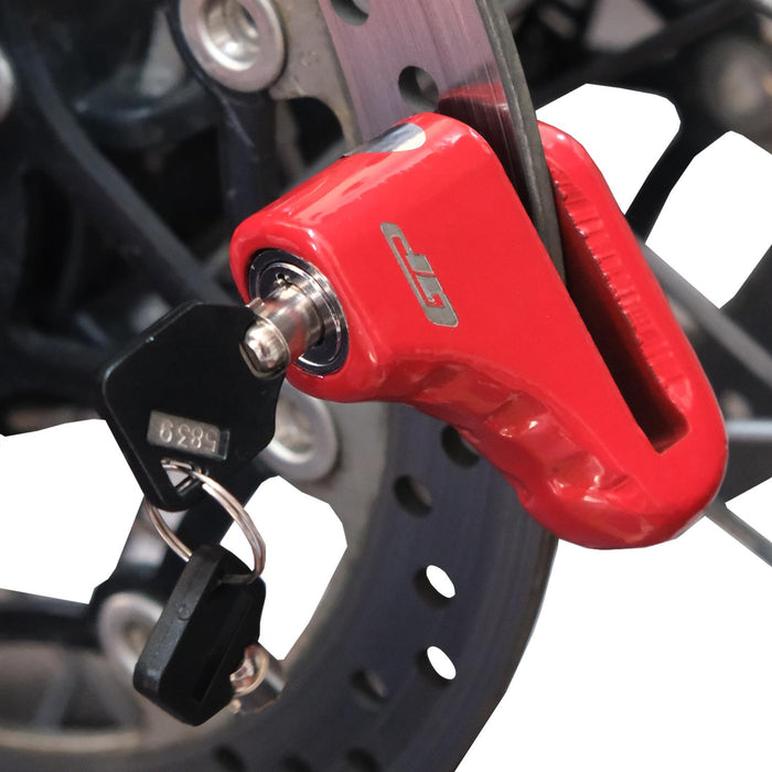 GP Kompozit For Universal Red Weather-Resistant, Anti-Theft Motorcycle Disc Lock
