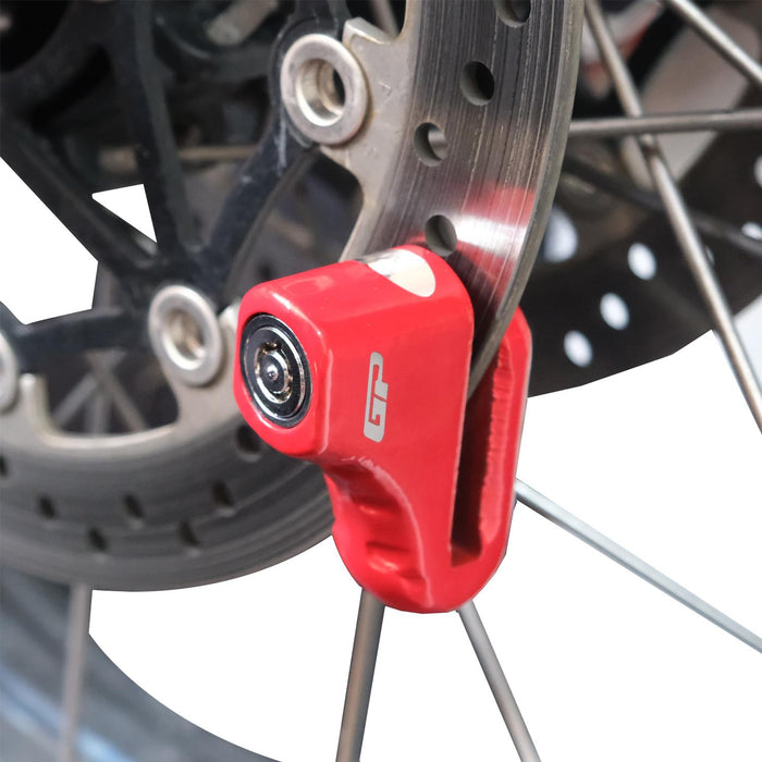 GP Kompozit For Universal Red Weather-Resistant, Anti-Theft Motorcycle Disc Lock