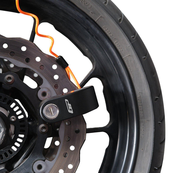 GP Kompozit For Universal Black Weather-Resistant, Anti-Theft Alarm Motorcycle Disc Lock