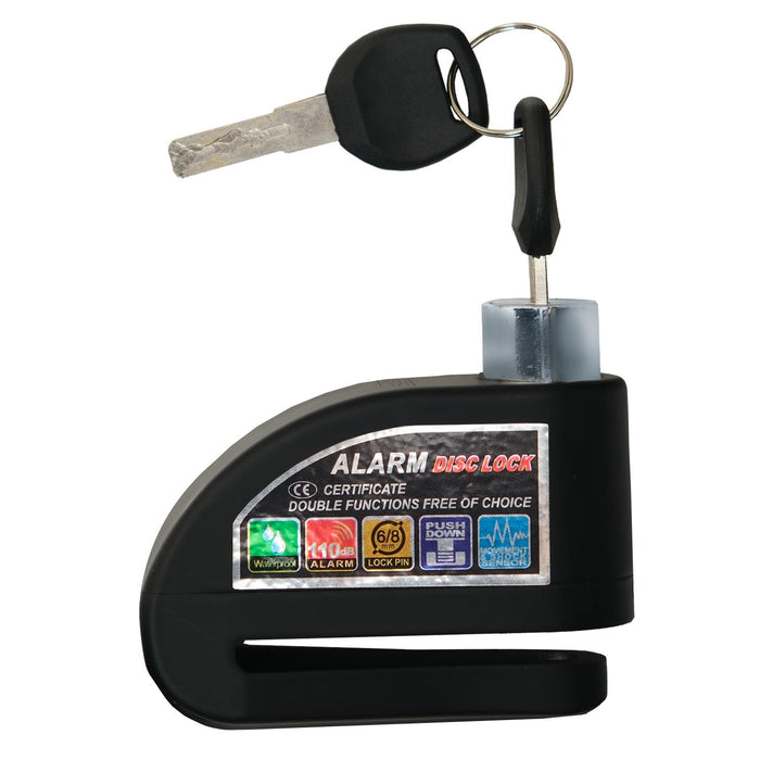 GP Kompozit For Universal Black Weather-Resistant, Anti-Theft Alarm Motorcycle Disc Lock