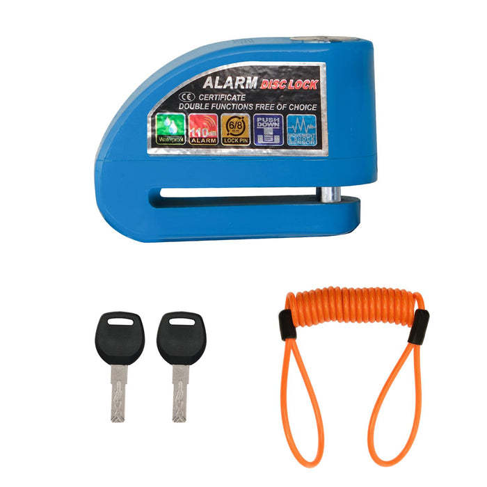 GP Kompozit For Universal Blue Weather-Resistant, Anti-Theft Alarm Motorcycle Disc Lock