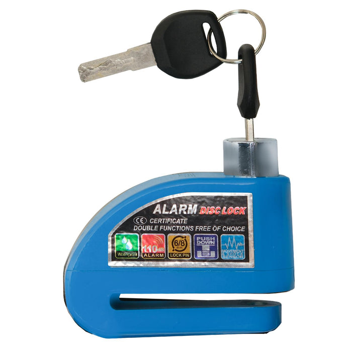 GP Kompozit For Universal Blue Weather-Resistant, Anti-Theft Alarm Motorcycle Disc Lock