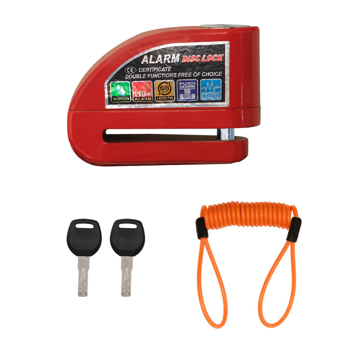 GP Kompozit For Universal Red Weather-Resistant, Anti-Theft Alarm Motorcycle Disc Lock