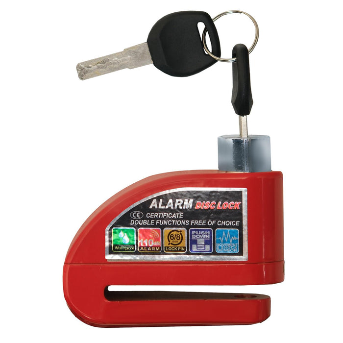 GP Kompozit For Universal Red Weather-Resistant, Anti-Theft Alarm Motorcycle Disc Lock