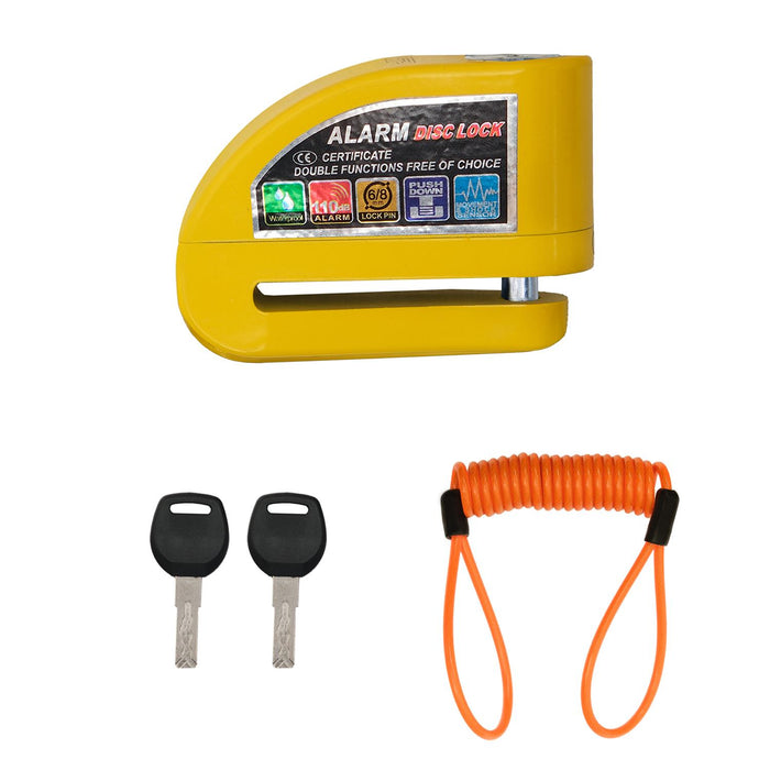 GP Kompozit For Universal Yellow Weather-Resistant, Anti-Theft Alarm Motorcycle Disc Lock