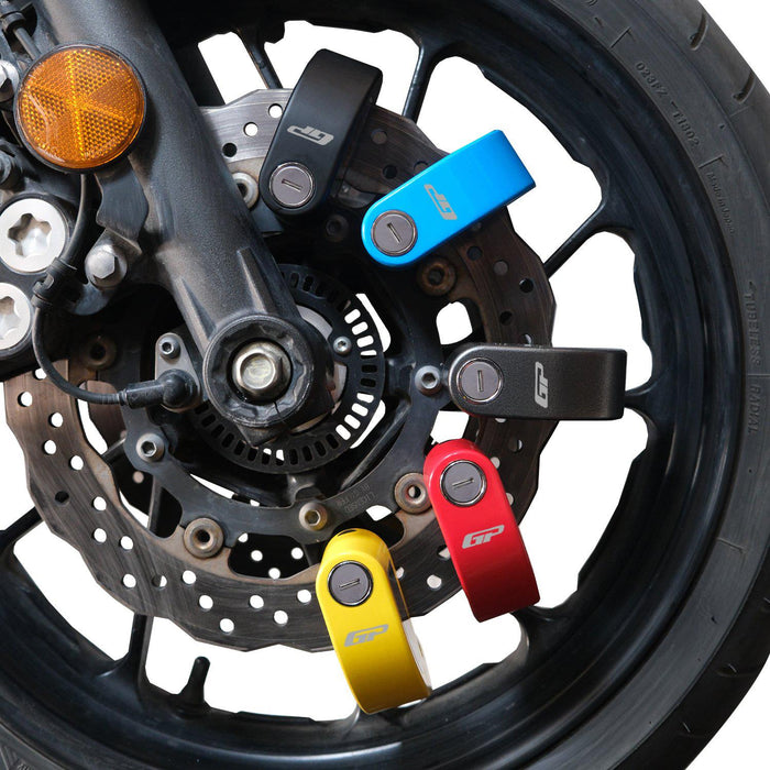 GP Kompozit For Universal Yellow Weather-Resistant, Anti-Theft Alarm Motorcycle Disc Lock
