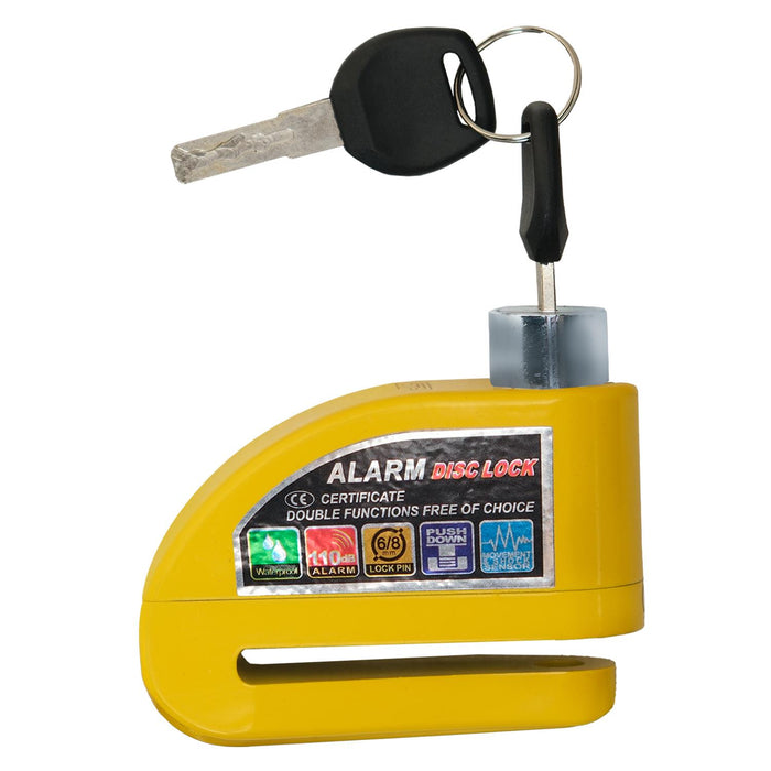 GP Kompozit For Universal Yellow Weather-Resistant, Anti-Theft Alarm Motorcycle Disc Lock
