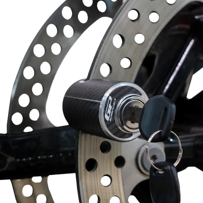 GP Kompozit Candado de disco para motocicleta universal de carbono resistente a la intemperie y antirrobo