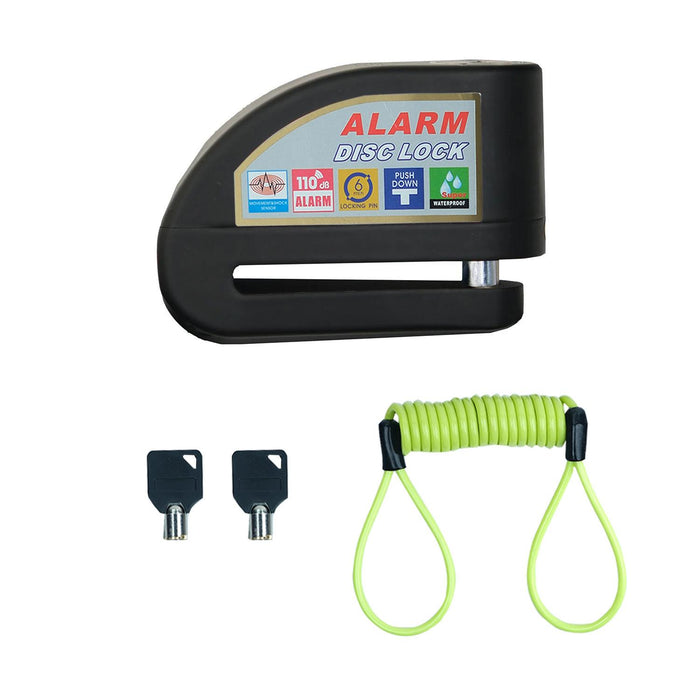 GP Kompozit For Universal Black Weather-Resistant, Anti-Theft Alarm Motorcycle Disc Lock