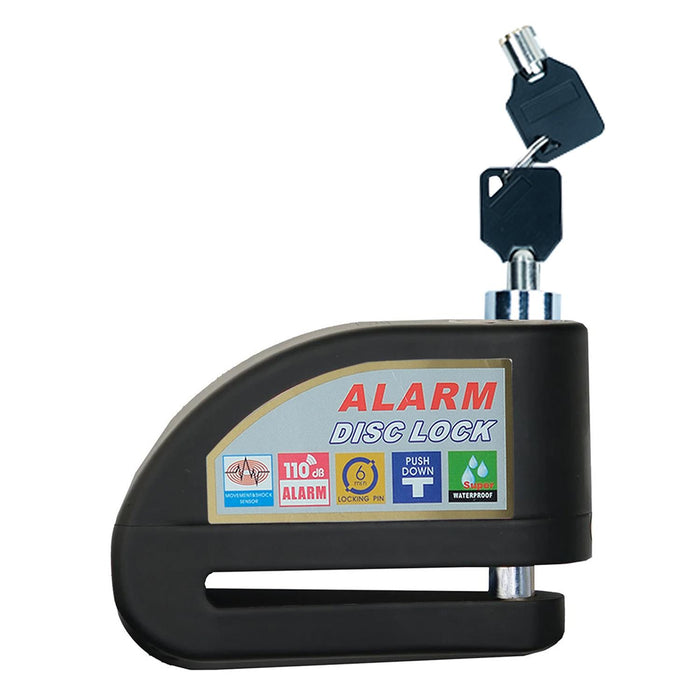 GP Kompozit For Universal Black Weather-Resistant, Anti-Theft Alarm Motorcycle Disc Lock