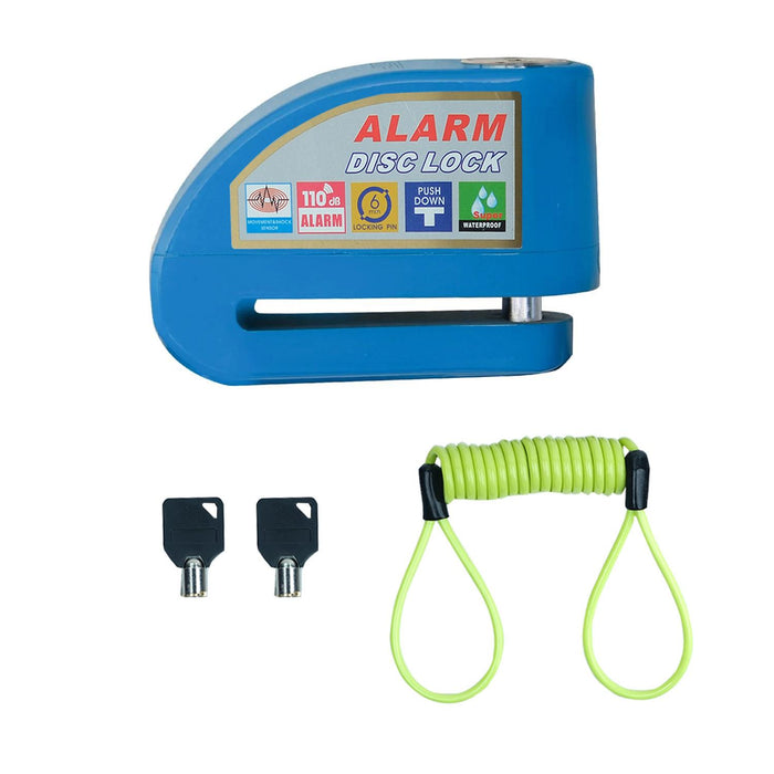 GP Kompozit For Universal Blue Weather-Resistant, Anti-Theft Alarm Motorcycle Disc Lock