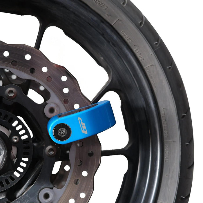 GP Kompozit For Universal Blue Weather-Resistant, Anti-Theft Alarm Motorcycle Disc Lock