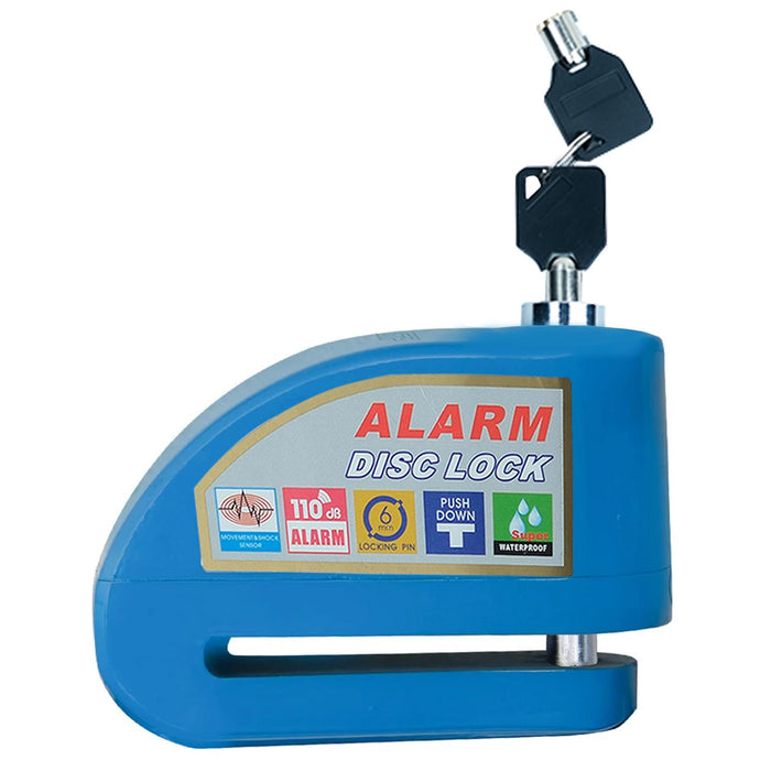 GP Kompozit For Universal Blue Weather-Resistant, Anti-Theft Alarm Motorcycle Disc Lock