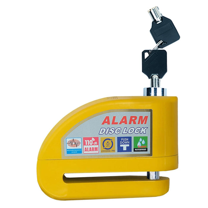 GP Kompozit For Universal Yellow Weather-Resistant, Anti-Theft Alarm Motorcycle Disc Lock
