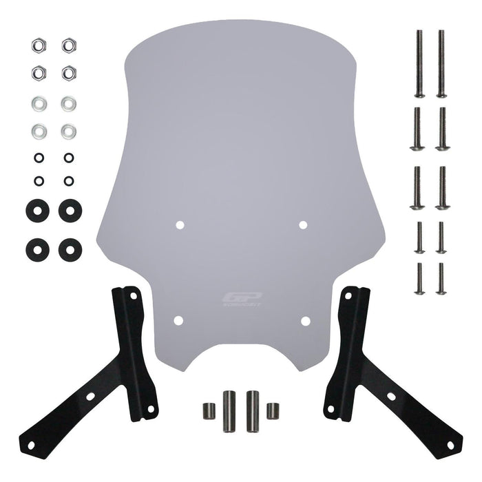GP Kompozit Touring Windshield Windscreen Smoked Compatible For Hero Xpulse 200 2020-2023