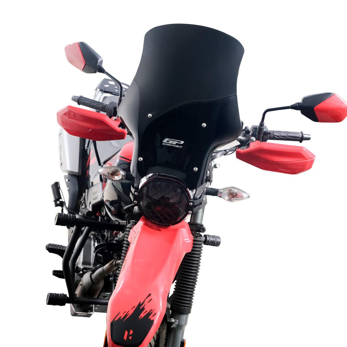 GP Kompozit Touring Windshield Windscreen Black Compatible For Hero Xpulse 200  2020-2023