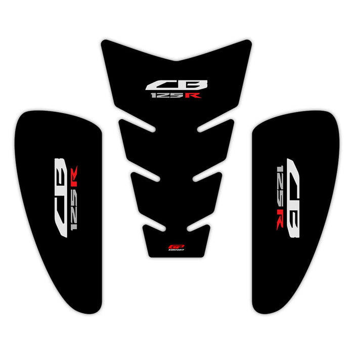GP Kompozit Tank Pad Set Black Compatible For Honda CB125R 2018-2019